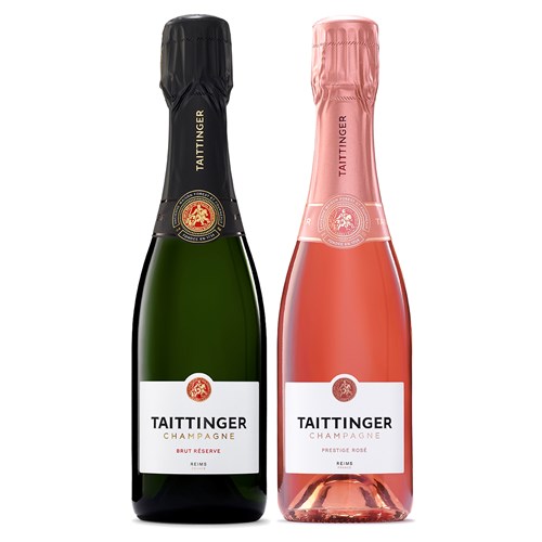 Mixed Taittinger Brut And Rosé Champagne 37.5cl Duo Set